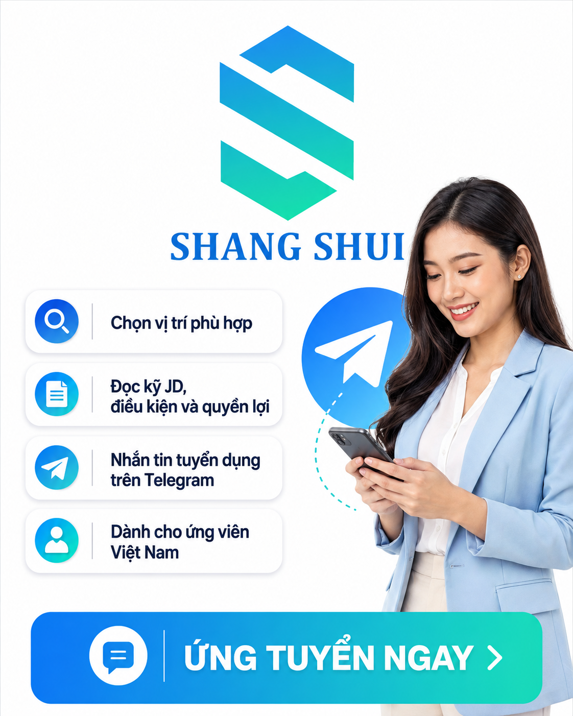 Hình ảnh kêu gọi ứng tuyển qua Telegram